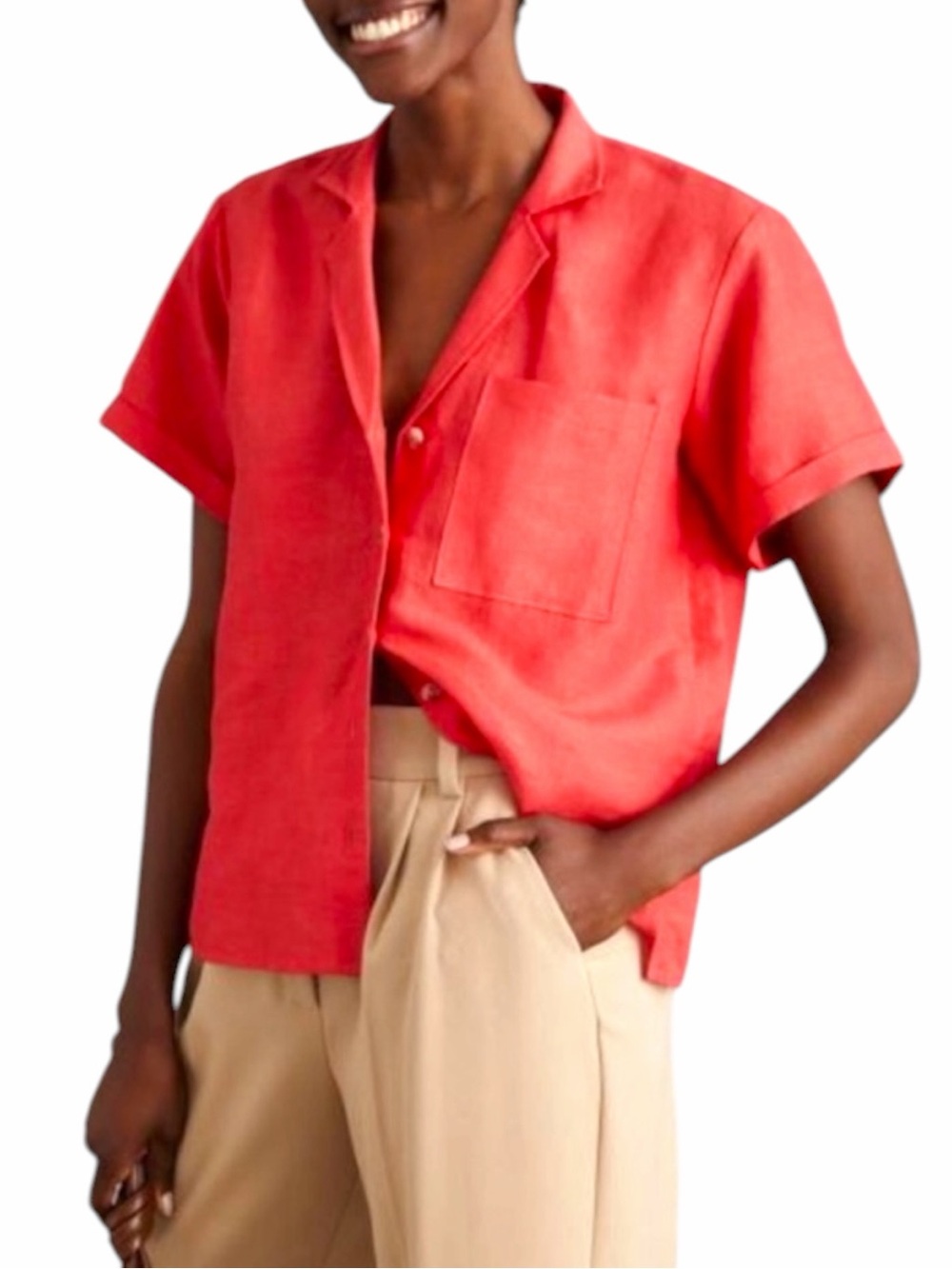 New Anthropologie Maeve Linen Blend Surf Shirt Size XS